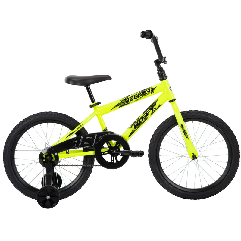 18 In. Rock It Kids Bike for Boys Ages 4 and Up, Child, Neon