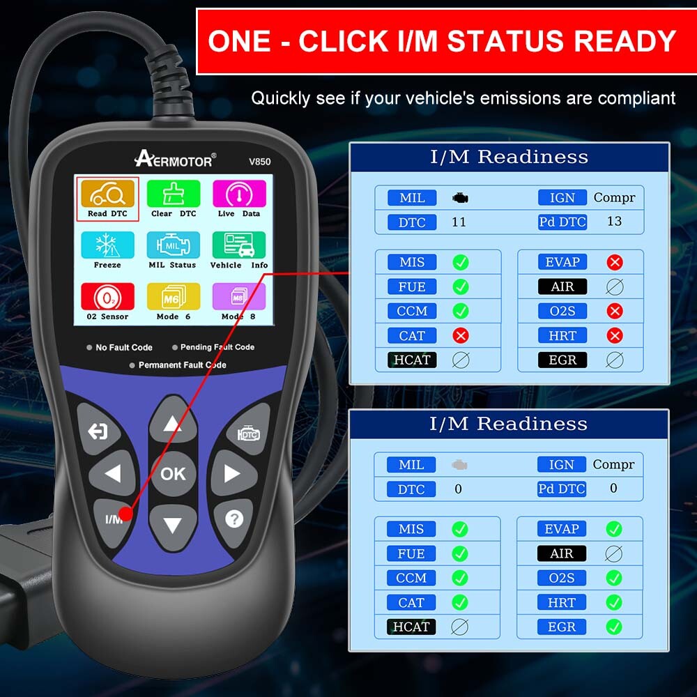 V850 OBD2 CAN Scanner Code Reader Car Diagnostic Scan Tool
