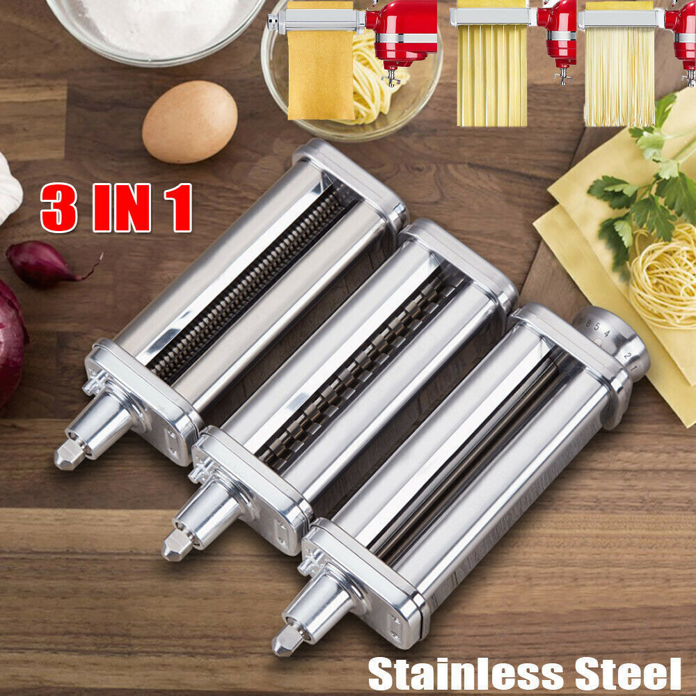 Pasta Roller & Cutter Marker Attachment Stainless Steel 3-in-1 For KitchenAid