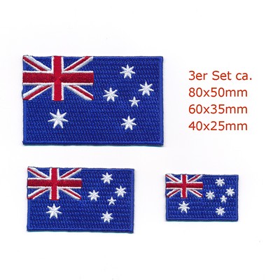 3 Australien Canberra Sydney Melbourne Flags Patches Aufnäher Aufbügler Set 0968