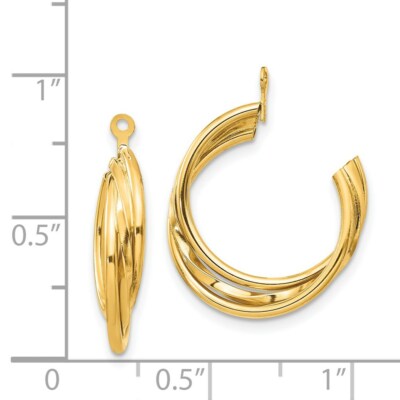 Pre-owned Skyjewelers Real 14kt Yellow Gold Polished Hoop Earring Jackets
