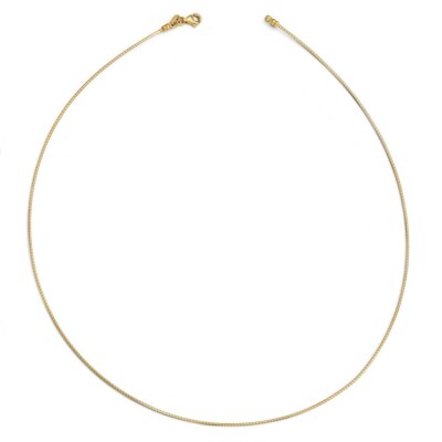 Pre-owned Superdealsforeverything Real 14kt Yellow Gold 1mm Round Detachable Clasp Omega Necklace