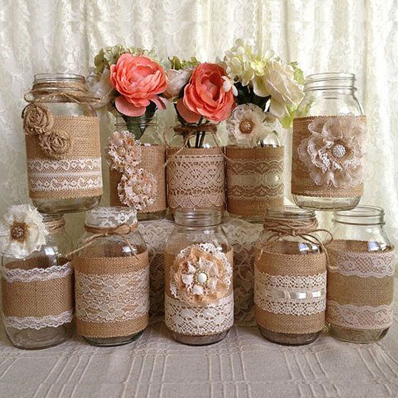 9 Pcs Celebrate It Burlap Wired Ribbon Spool Jute Fabric ...