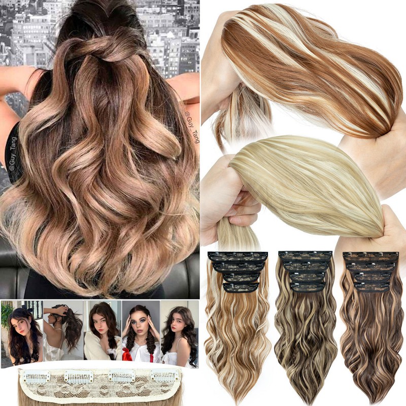 Seamless Clip-In Hair Extensions Remy Human Hair Voluminous Chic Style Honey Blonde - Seamless Clip-In Remy Hair Extensions (20  main image 3