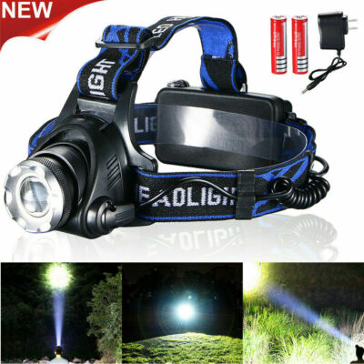BEST T6 LED Headlamp Flashlight Headlight Torch Work Light+DC Charger HOT Sell