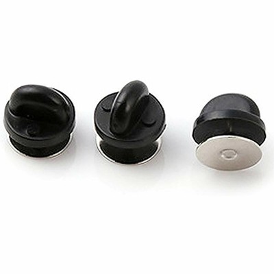 200pcs PVC Rubber Pin Backs/Pin Keepers For Tie Tack/Lapel (Black Color)