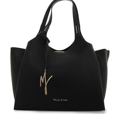 Pre-owned Manila Grace Genuine  Bag Blossom Female Black - B204eu-ma001