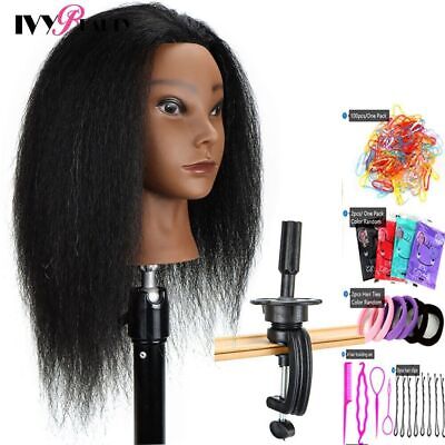 New Mannequin Head With Real Hair For Styling Braiding Practice Hairdressing