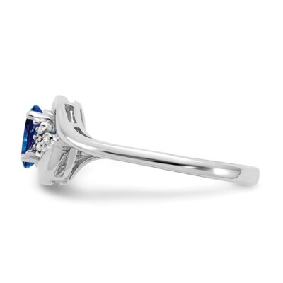 Pre-owned Superdealsforeverything Real 14kt White Gold Sapphire And Diamond Ring S:7