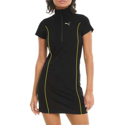 

Мини-платье Puma Evide Bodycon с коротким рукавом женское черное повседневное 599769-01, Черный