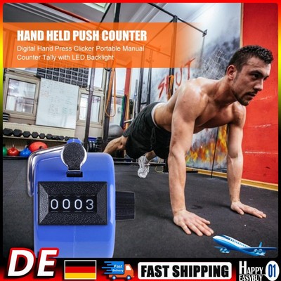 Handpresse-Zähler Metall-Handheld-Klick-Zähler mechanischer Handzähler (blau) Ho