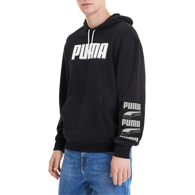 

Puma Rebel Bold Logo Pullover Hoodie Мужская черная повседневная спортивная верхняя одежда 582762, Черный, Puma Rebel Bold Logo Pullover Hoodie