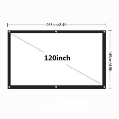 Portable Foldable Projector Screen 16:9 HD Outdoor Home Cinema Theater 3D Movie