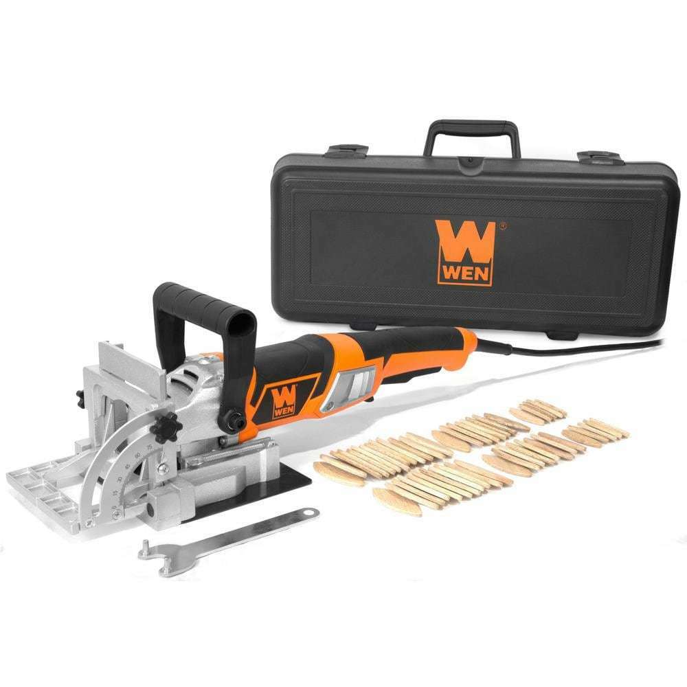 8.5-Amp Plate Biscuit Joiner Case 4 in Carbide-tipped Blade 