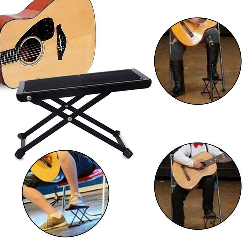 Guitar Foot Stool Black Folding Footstool Rest Acoustic Classical