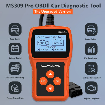 Car OBD2 Scanner Fault Code Reader Check Engine Diagnostic Tool MS309 Pro