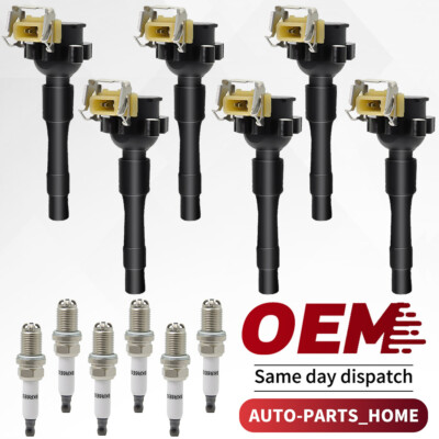 New 6 Ignition Coil & 6 Spark Plug for BMW 323i 325i 328i 528i M3 X5 UF354 UF354