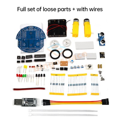 DIY Ultrasonic Obstacle Avoidance Tracking Car Robot Kit 51 Microcontroller US