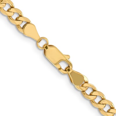 Pre-owned Samajewelers Real 14k Yellow Gold 4.75mm Flat Figaro Chain Chain Bracelet; 8 Inch