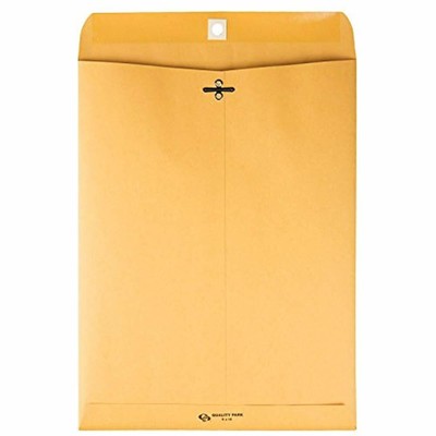 9 X 12 Clasp Envelopes With Deeply Gummed Flaps 28 Lb Brown Kraft 100 Per Box