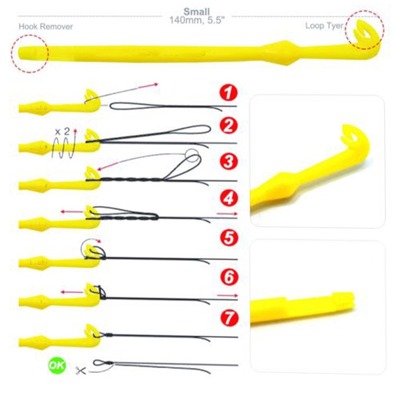 Quick Nail Knot Tying Tool /& Loop Tyer Hook Tier Fly Fishing Tackle Useful Parts