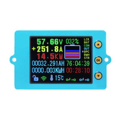 Wireless Battery Monitor Meter DC 120V 300A VOLT AMP AH SOC Remaining Capacity
