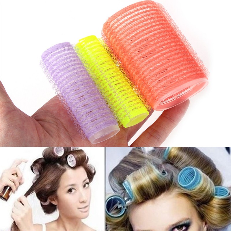6x Set Big Self Grip Hair Rollers Cling Any Size Diy Hair Curlers