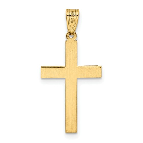 Pre-owned Goldia 14k Yellow Gold Polished Engraveable Latin Cross Christianity Religious Charm