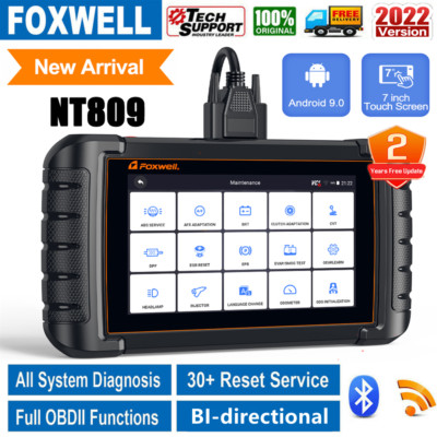 Foxwell NT809 Full System OBD2 Scanner ABS SRS TPMS DPF IMMO Reset Diagnostic