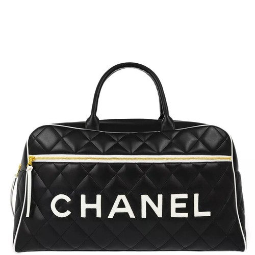 Chanel Black Calfskin 2way Duffle Handbag 167057 | eBay