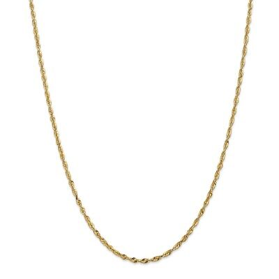 Pre-owned Superdealsforeverything Real 14kt 2.5mm Diamond Cut Extra-light Rope Chain; 20 Inch In Yellow