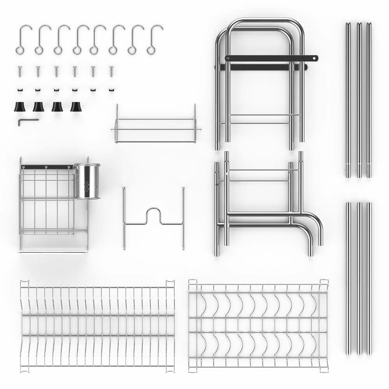 seca platos sobre el fregadero estante secador de platos escurridor