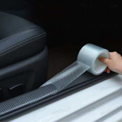 Car Door Sill Scuff Cover Sticker Anti scratch Protector Clear Carbon Fiber Film