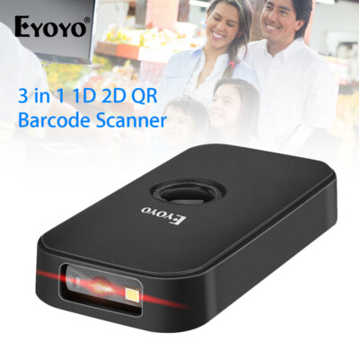 Eyoyo 1D 2D QR Barcode Scanner USB Wired 2.4G Wireless/Bluetooth Bar Code Reader