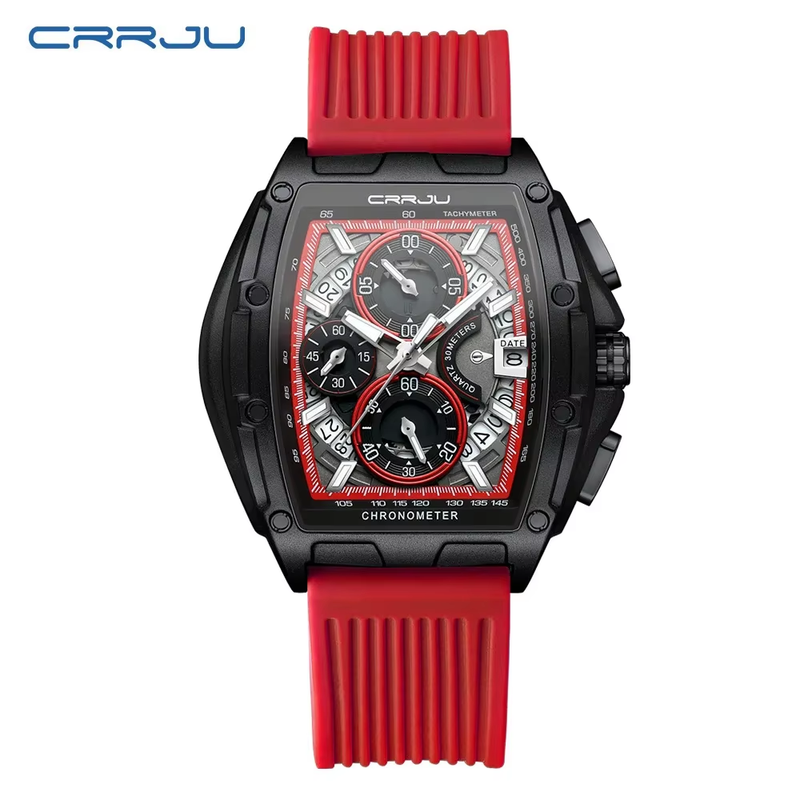 Top Brand Men's Watches Luxury Square Quartz Wristwatch Waterproof Luminous Chro