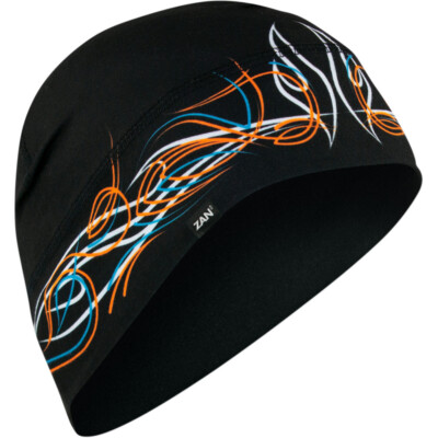 Zan Headgear SportFlex Beanie (Pinstripe Flame - Black / Orange / White / Blue)