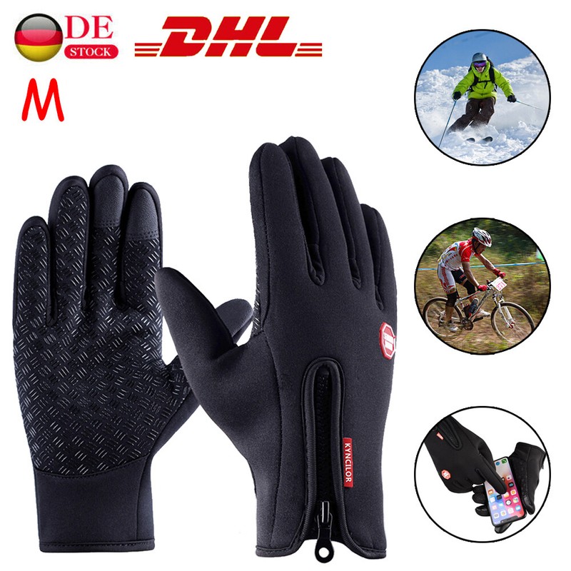 Damen Herren Handschuhe Fahrrad Winter Warm Thermo Touchscreen Sport Wasserdicht