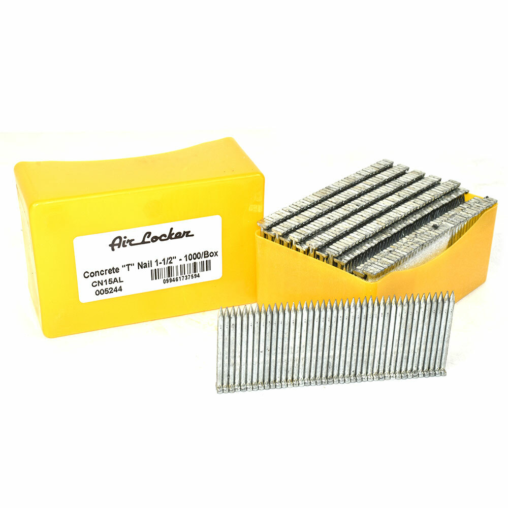 Concrete T-Nails for Concrete Nailers 1-1/2 Inch Smooth Shank - CN15AL (1000/Pk)