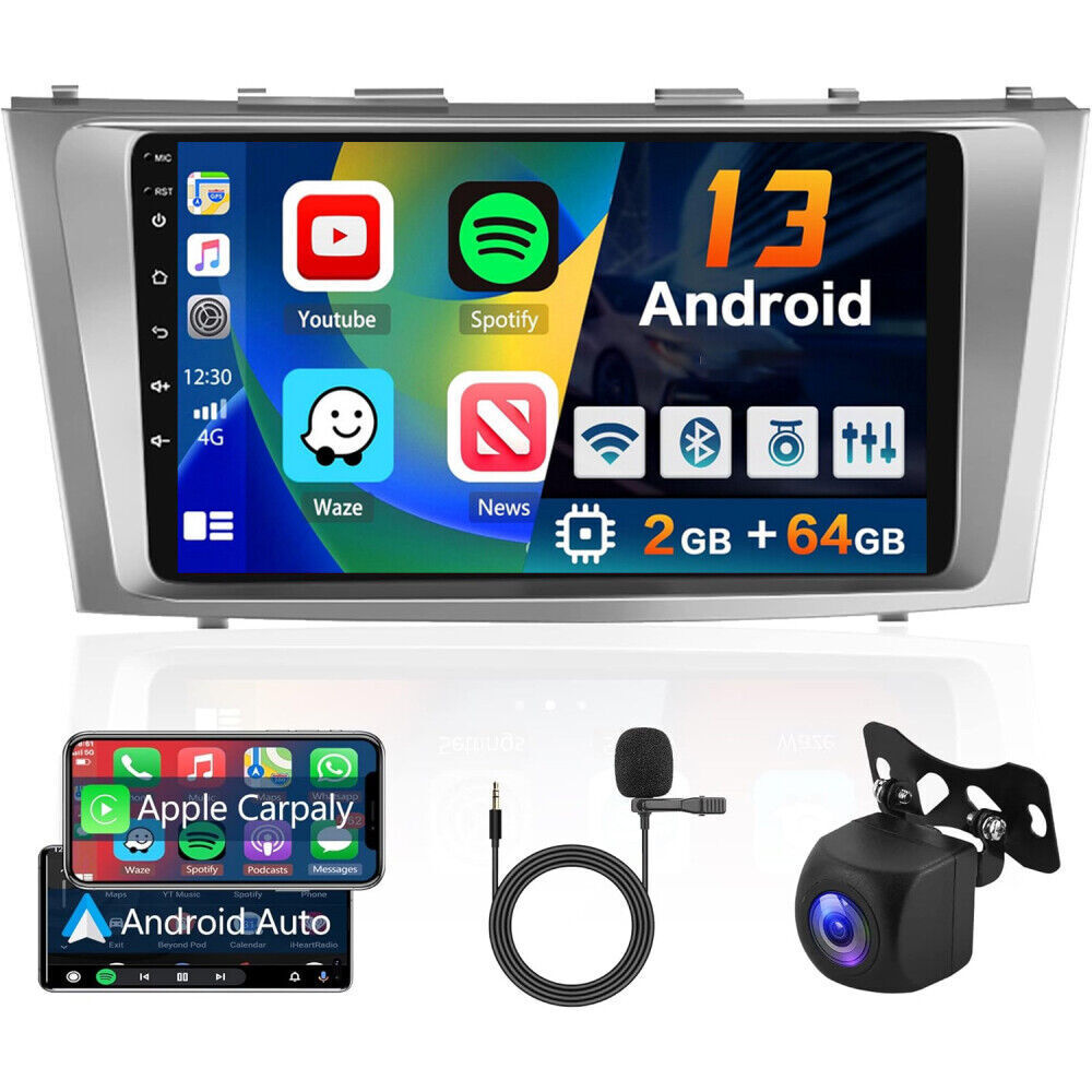 2 + 64G Автомобильное стерео радио 9 для Toyota Camry 2007-2011 CarPlay GPS Navi Android 13