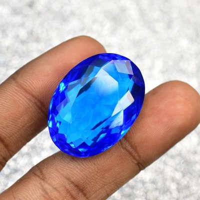 49.2 Ct Natural Blue Sapphire Oval Cut Certified Loose Gemstone For Collectors