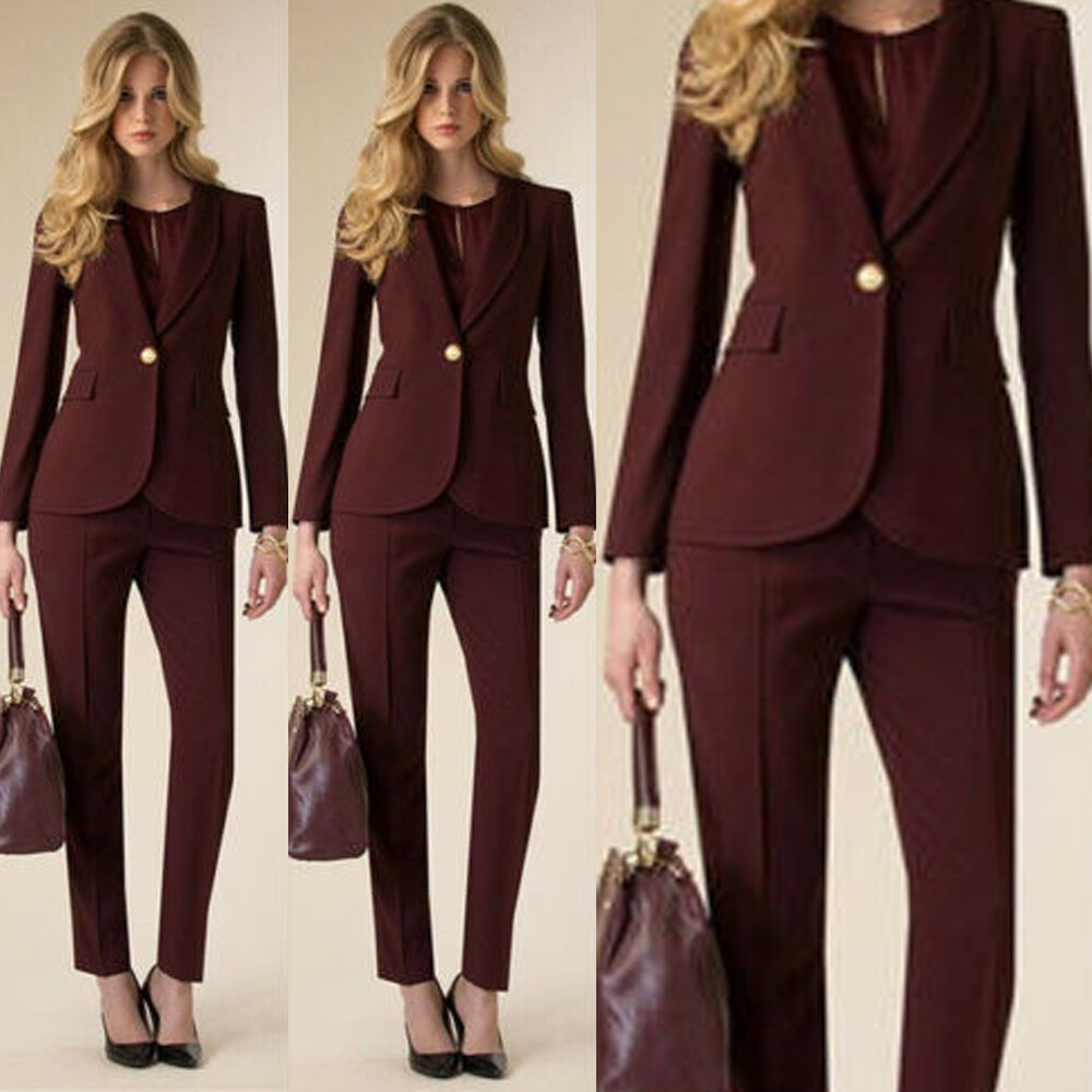 red trouser suit womens