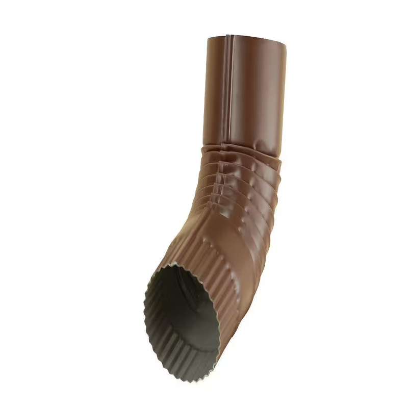 Amerimax Downspout Elbow 3 in Aluminum Round Gutter Royal Brown Drainage Fitting