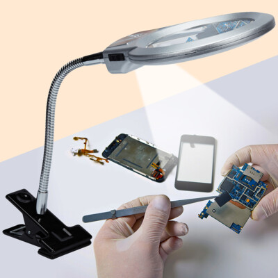 LED Magnifying Glass for Table Lamp Floor Stand Reading Magnifying Glass Tool US