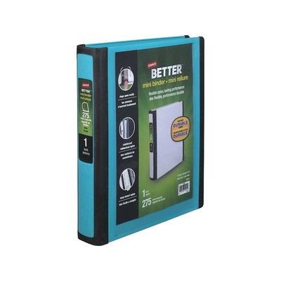 Staples Better Mini 1-Inch D 3-Ring View Binders Teal (20948) (Best D Ring Binders)