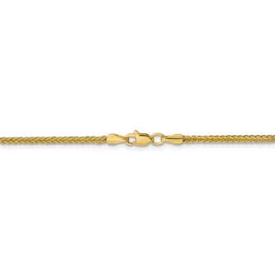 Pre-owned Superdealsforeverything Real 14kt Yellow Gold 2mm Semi-solid 3-wire Wheat Chain; 16 Inch; Lobster Clasp