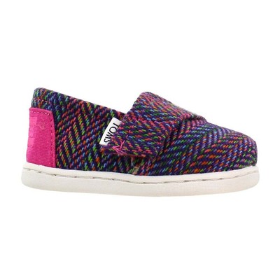 

TOMS Alpargata Детские слипоны для девочек Синие, розовые Туфли на плоской подошве Повседневная 10009240, Blue;pink, TOMS Alpargata Slip On Kids