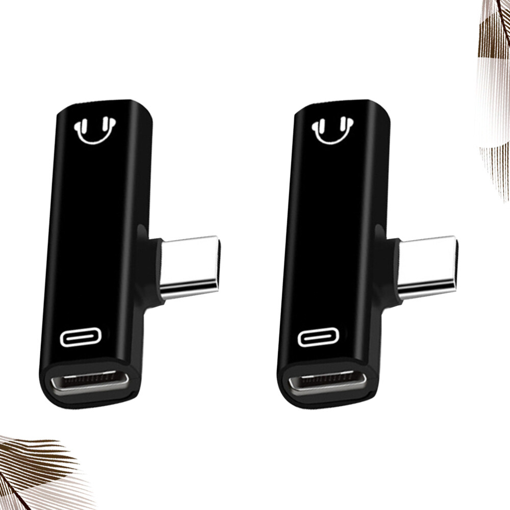 Earphone Charge Adapter Double Dongle Adapter Type To 3. 5mm