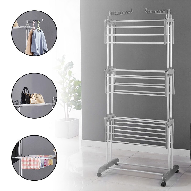 Höhenverstellbarer Wäscheständer 6-flügelig - Klappbar Für Balkon & Wohnung