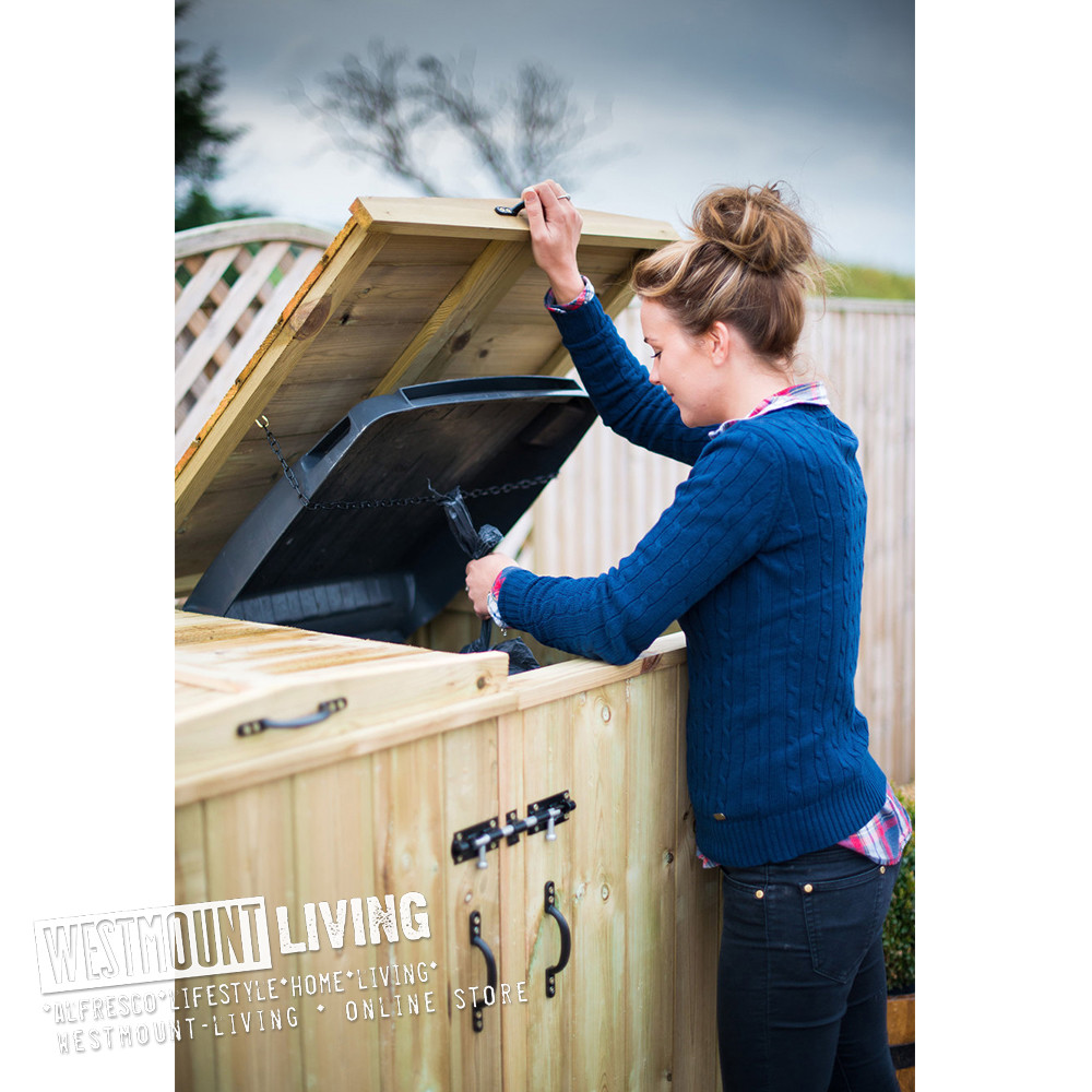 Triple Wheelie Bin Store Double Single Quad Recycling Garden Wooden