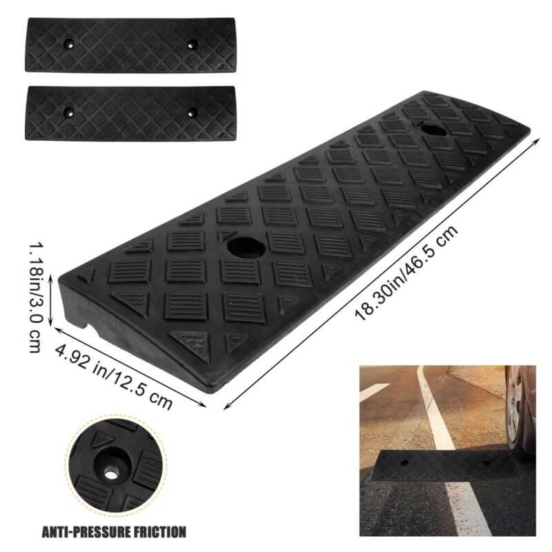 2PCS Loading Curb Ramp Driveway Ramps Heavy Duty Weight Kerb Wheelchair Ramps